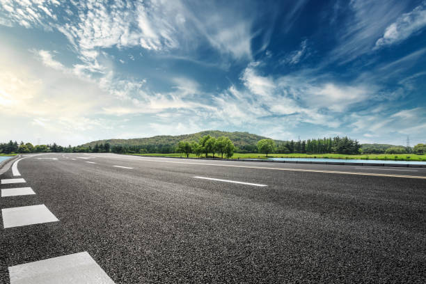 istock Asphalt road and mountain with sky clouds landscape at sunset 961632648
