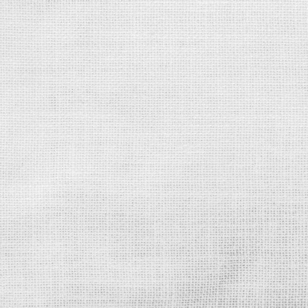 白いヘシアン袋布テクスチャ キャンバス布の背景 - gauze bandage textured white ストックフォトと画像