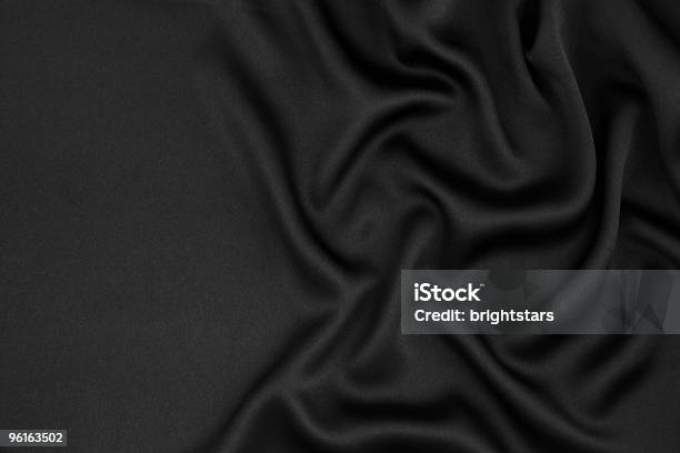 Wavy Black Satin Stock Photo - Download Image Now - Abstract, Abstract Backgrounds, Backgrounds