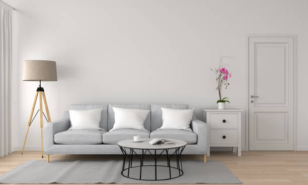 istock sofa and lamp in living room, 3D rendering 961638772