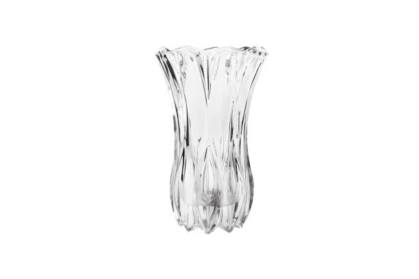 istock Elegant glass vase isolated on a white background (glass, empty, vase) 961641312