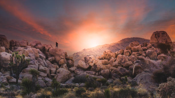 istock Hiking over high desert boulders at sunrise 961647690