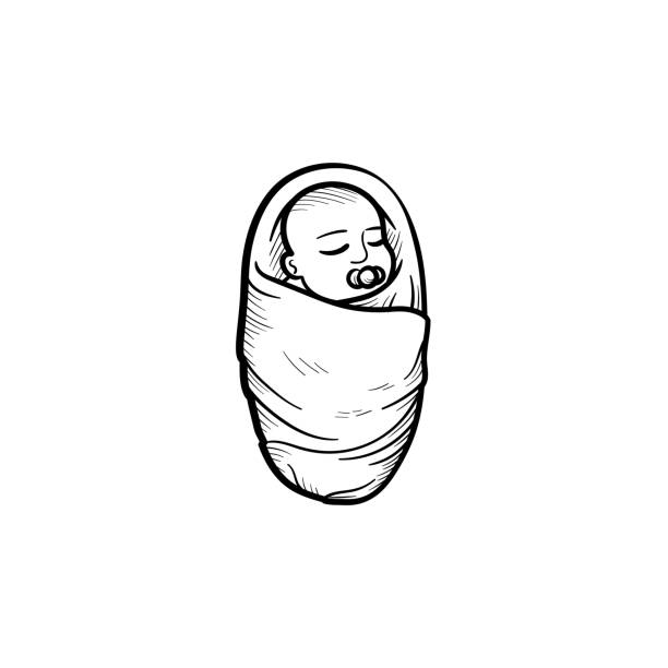 Swaddled Infant Hand Drawn Outline Doodle Icon Stock Illustration -  Download Image Now - Baby - Human Age, Baby Blanket, Blanket - iStock