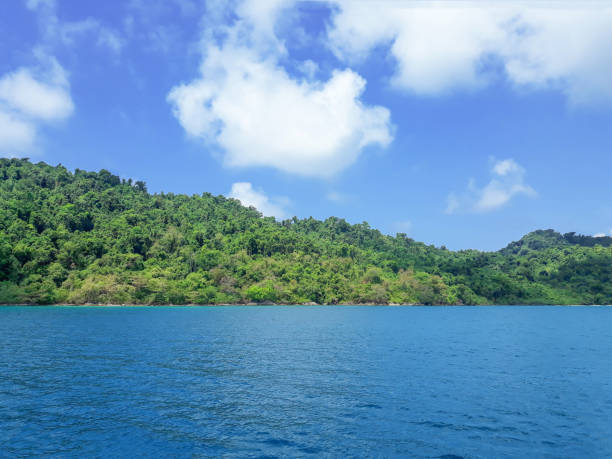 istock Blue sea with island and sky in Thailand 961655300