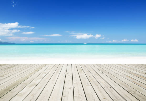 istock Wooden Terrace Beside Summer Sunny Beach 961656290