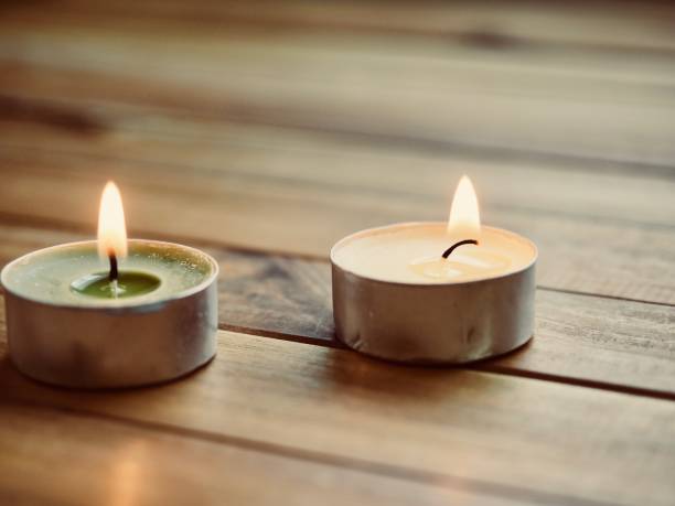 istock Wooden boards and scented candles 961659054
