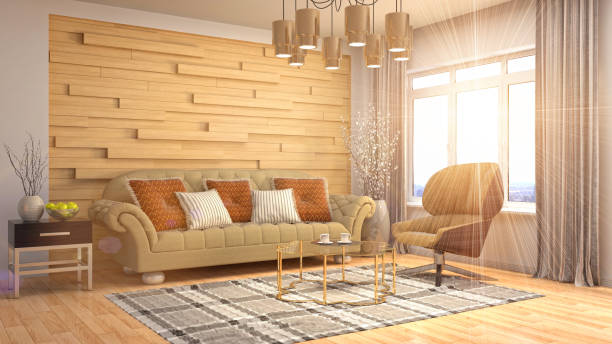 istock Interior living room. 3d illustration 961671996