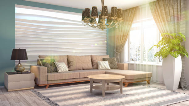 istock Interior living room. 3d illustration 961672208