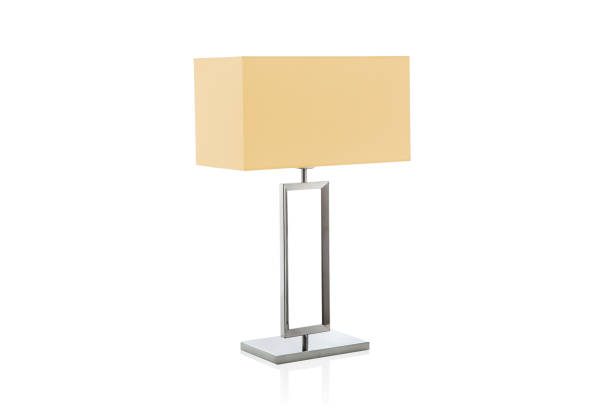 istock Modern table lamp with small orange lampshade isolated 961672214