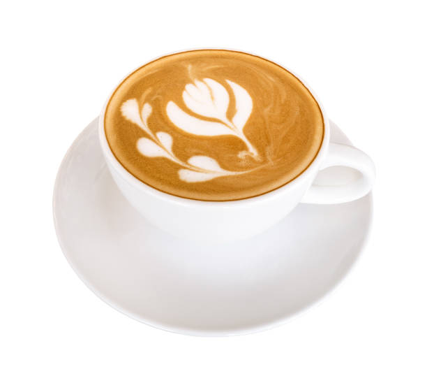 istock Hot coffee latte art isolated on white background, clipping path included 961677878