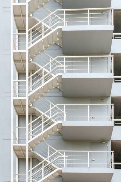 istock Fire escape, Fire Stairwell on the side of a building. 961681738