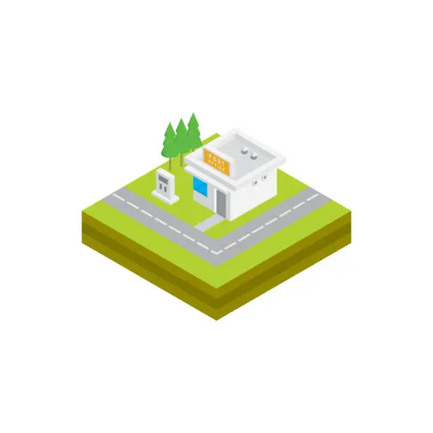 Vector illustration of isometric vector building