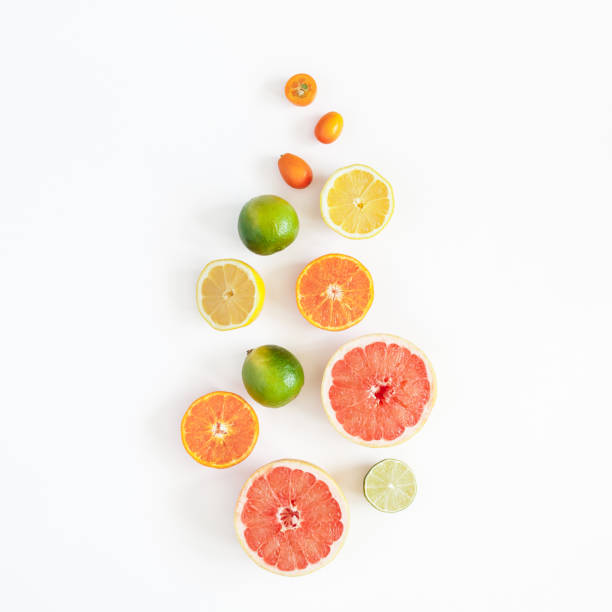 istock Colorful fresh fruits. Flat lay, top view, square 961686576