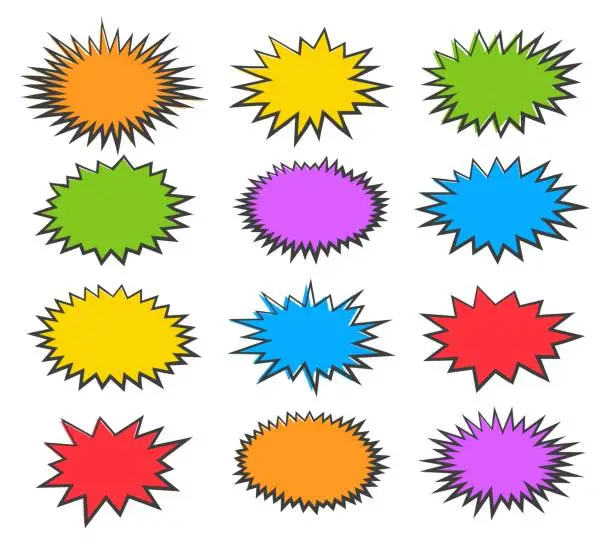 Vector illustration of Starburst bubbles set