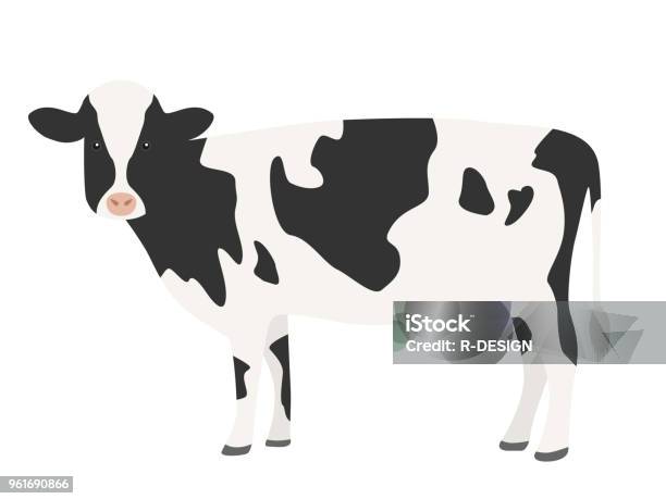 An Illustration Of A Cow Stock Illustration - Download Image Now - Cow, Illustration, Dairy Cattle