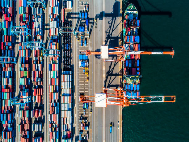 istock Pier with lots of containers. 961701802