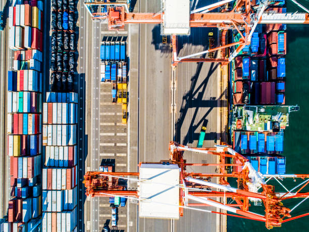 istock Pier with lots of containers. 961704206