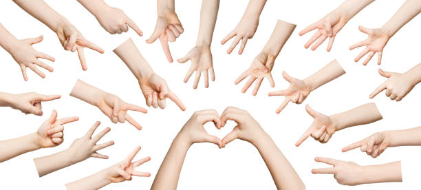 istock Set of child hands showing symbols 961705782