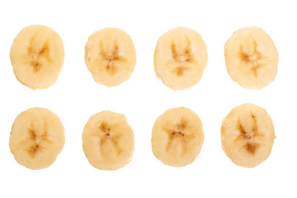 istock banana sliced isolated on white background. Top view. Flat lay 961706402