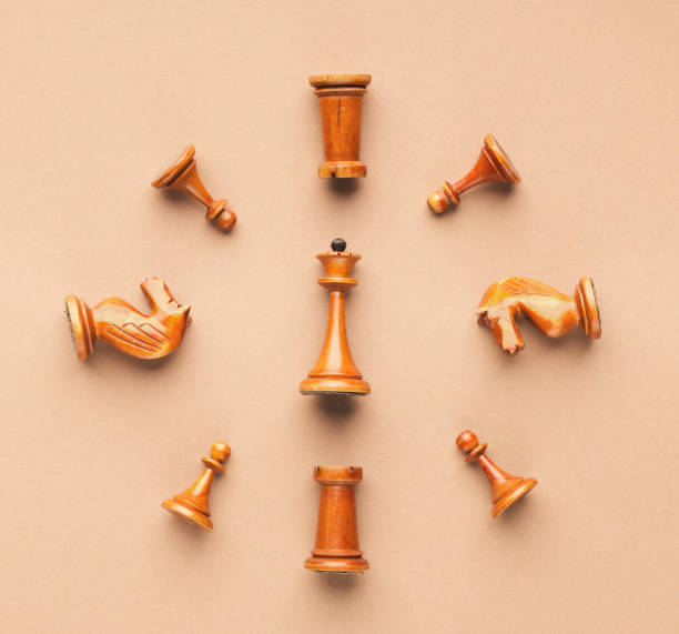 istock Wooden chess clock on beige background 961706918