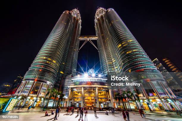 Petronas Twin Towers At Night Kuala Lumpur Stock Photo - Download Image Now - Petronas Towers, Kuala Lumpur, Night