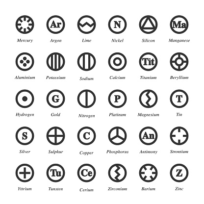Chemical Element Icon Gray Series Vector EPS File.
