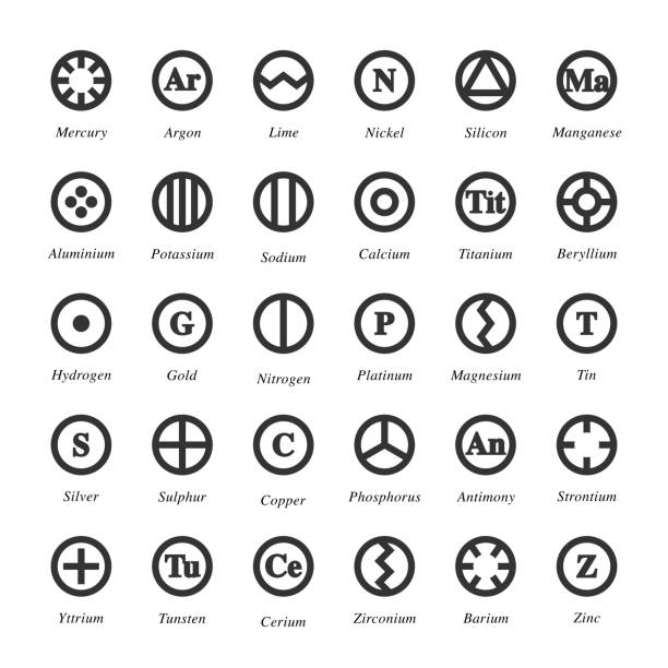 Chemical Element Icon - Gray Series Chemical Element Icon Gray Series Vector EPS File. nitrogen element stock illustrations