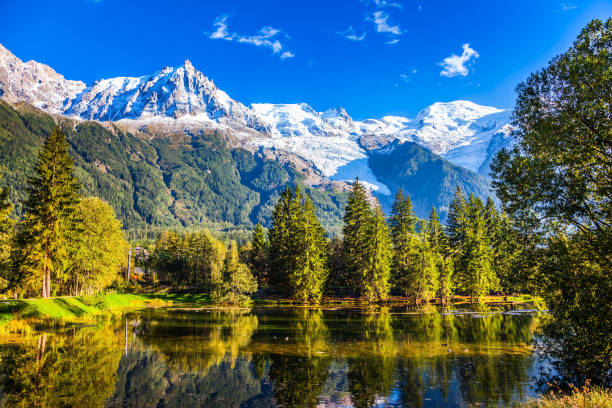 istock Chamonix City Park is illuminated by sunset 961720886