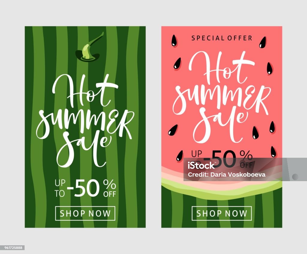 Summer sale banner with watermelon background Watermelon stock vector