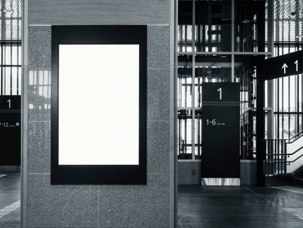 istock Mock up Banner interior building Media light box advertisement 961726252
