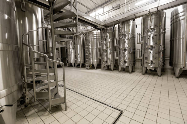 istock modern wine cellar with stainless steel tanks 961741690