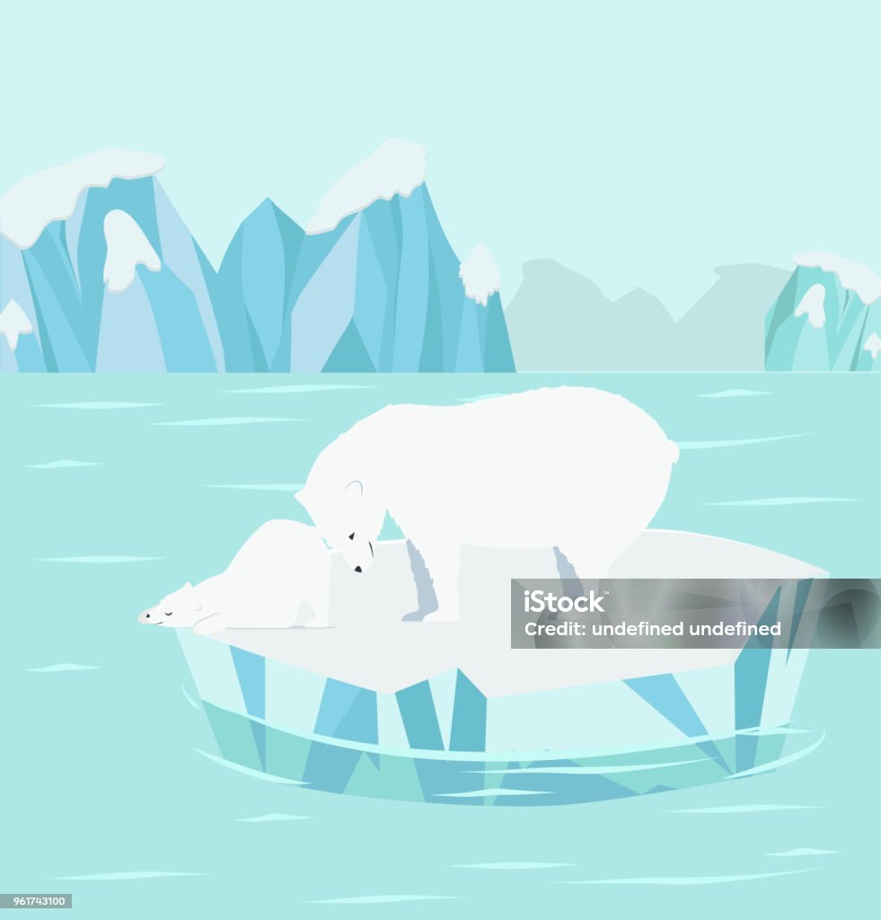 Gấu Bắc Cực Với Đàn Con Ở Bắc Cực Bắc Cực Hình minh họa Sẵn có ...