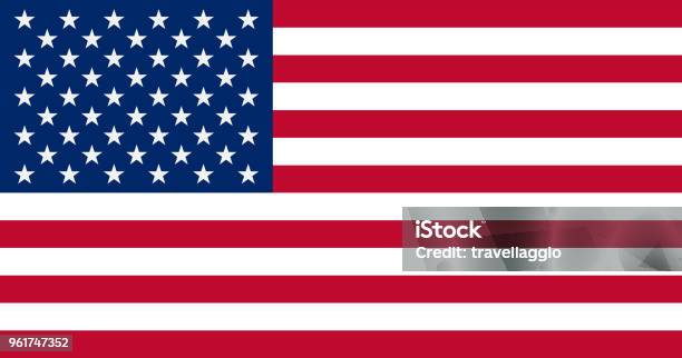 Die Vereinigten Staaten Von Amerika Flagge Vektorillustration Stock Vektor Art und mehr Bilder von Amerikanische Flagge