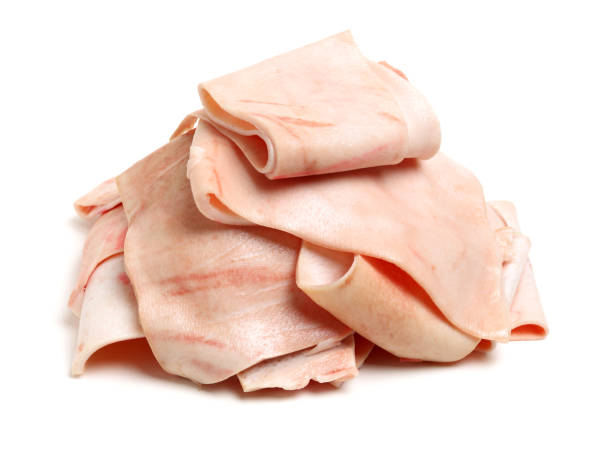 istock Fresh pork skin  on white background 961754018