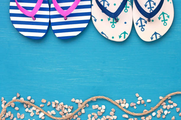 istock Summer accessories on wooden background 961758202