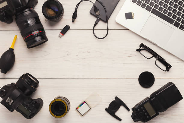 istock Diverse personal equipment for photographer 961759828