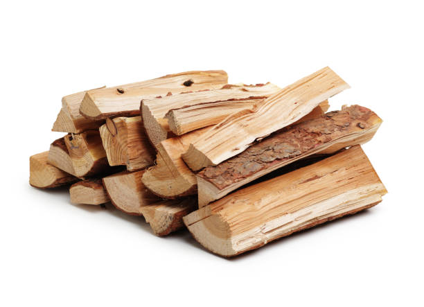 istock Pine Log wood isolated on white background 961764878