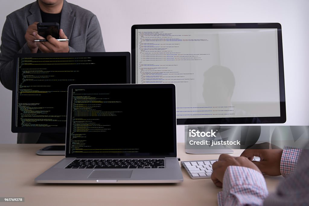 Programmer Working Developing Programming Technologies Web Design ...