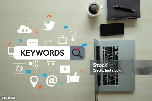 Keywords Research Communication Research Onpage Optimization Seo Stock Photo - Download Image Now