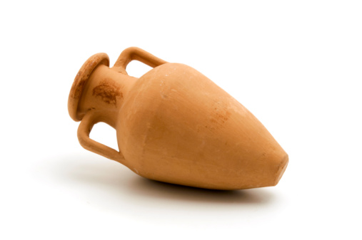 An amphora on a white background