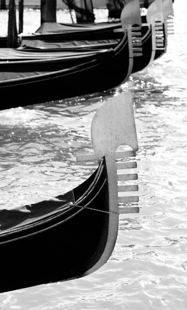 istock bow of the typical Venetian boat called gondola 961772764