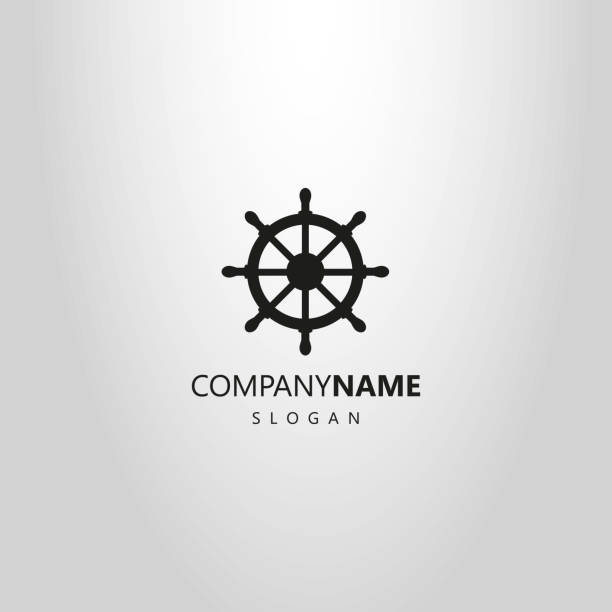 einfache wohnung mit dem lenkrad - nautical vessel yacht sign symbol stock-grafiken, -clipart, -cartoons und -symbole