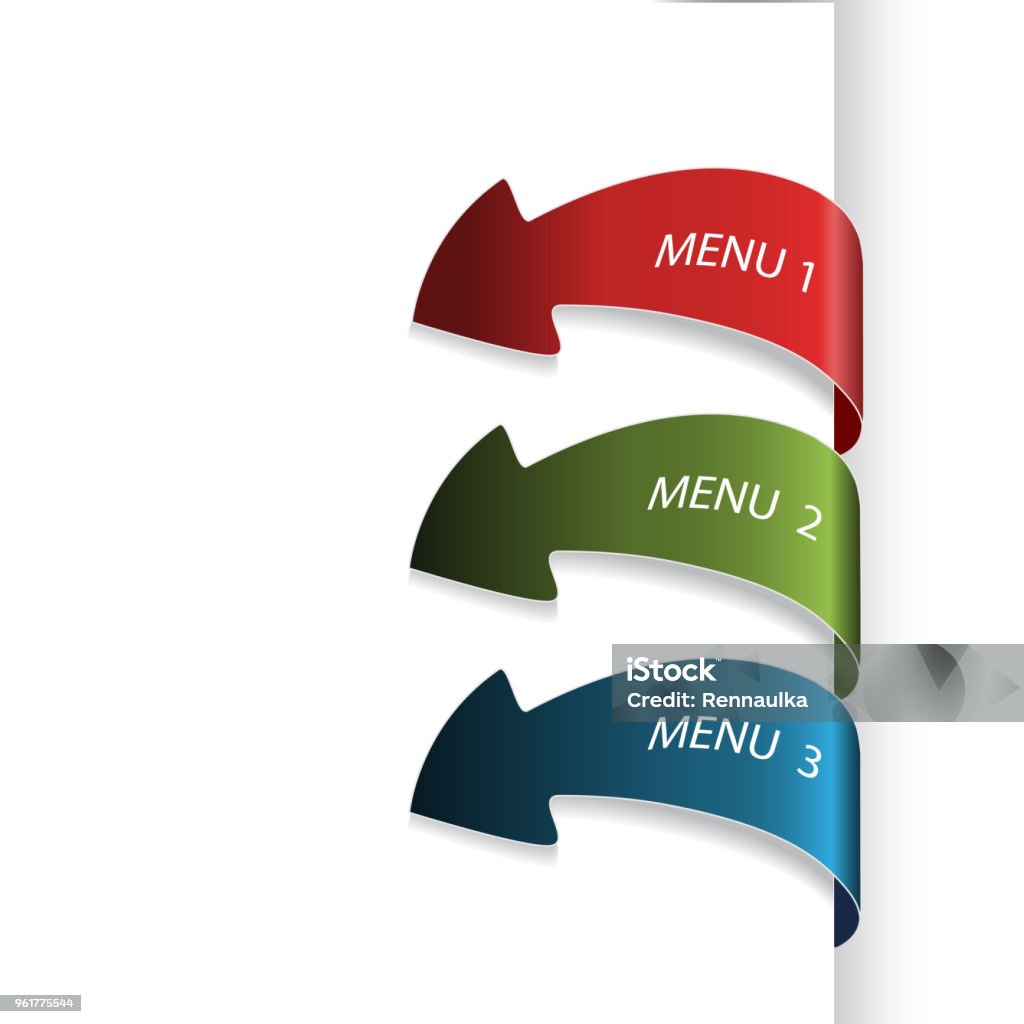 Vector Navigation Arrows Menu Options Layout For Website Or Apps Stock ...