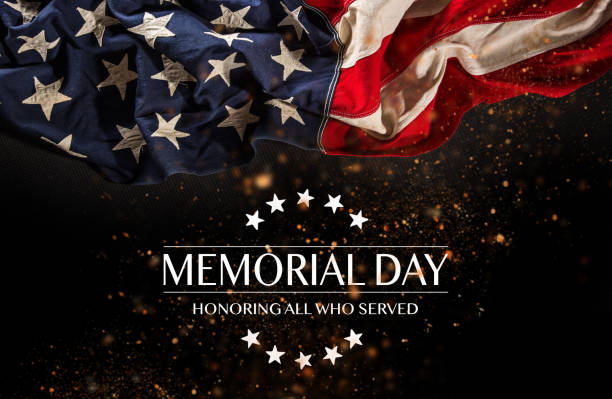 istock American flag with the text Memorial day 961779798