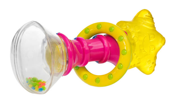 istock Baby rattle with a star shaped teether, multicolored hoop and rattling beads. 961783886