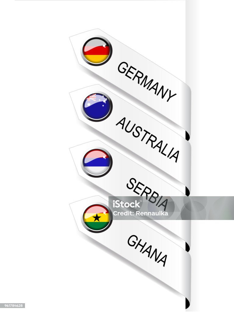 Vector navigation template with flags, menu options, pointer of language - Australia, Germany, Ghana, Serbia Vector navigation template with flags, menu options, pointer of language - Australia, Germany, Ghana, Serbia
- illustration Africa stock vector
