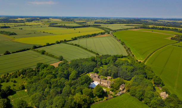 istock Burford and agricultural fields from the bird's eye view 961788072