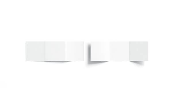 istock Blank white trifold booklet mock up, top view 961798948