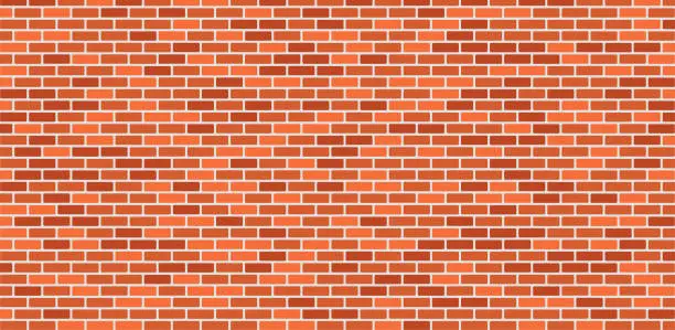 Vector illustration of Red brick wall. Background vector illustration