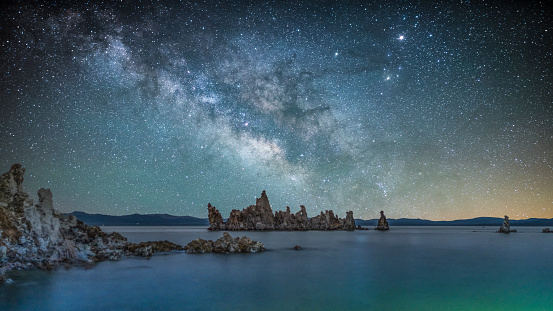 Rising Milky Way at Mono Lake in eastern California.